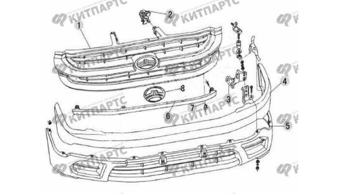Бампер передний, облицовка радиатора Great Wall Deer
