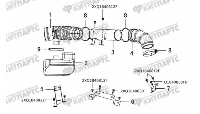 Патрубок воздушного фильтра Great Wall Hover H3