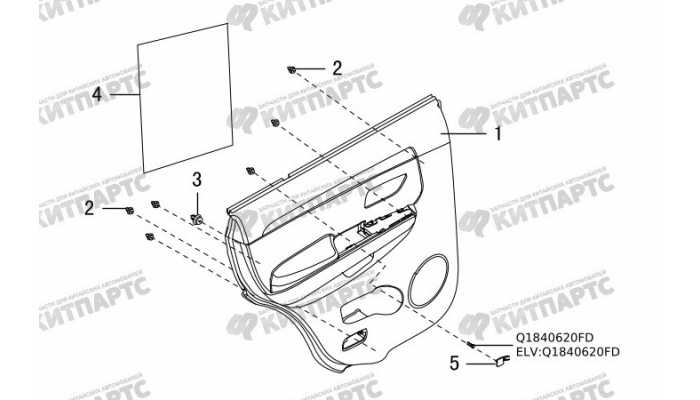 Обивка задней двери Great Wall DW Hower H3