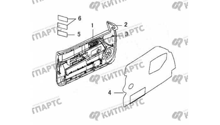 Обивка передней двери Great Wall Wingle